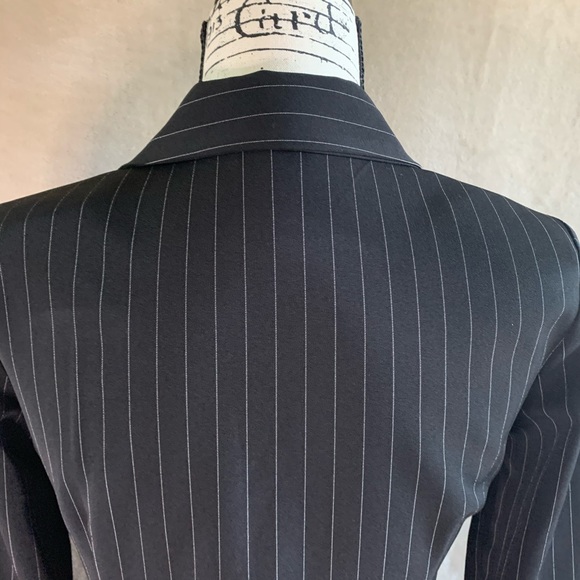 Vintage Black Pinstripe One Button Blazer COUNTESS - Picture 8 of 15